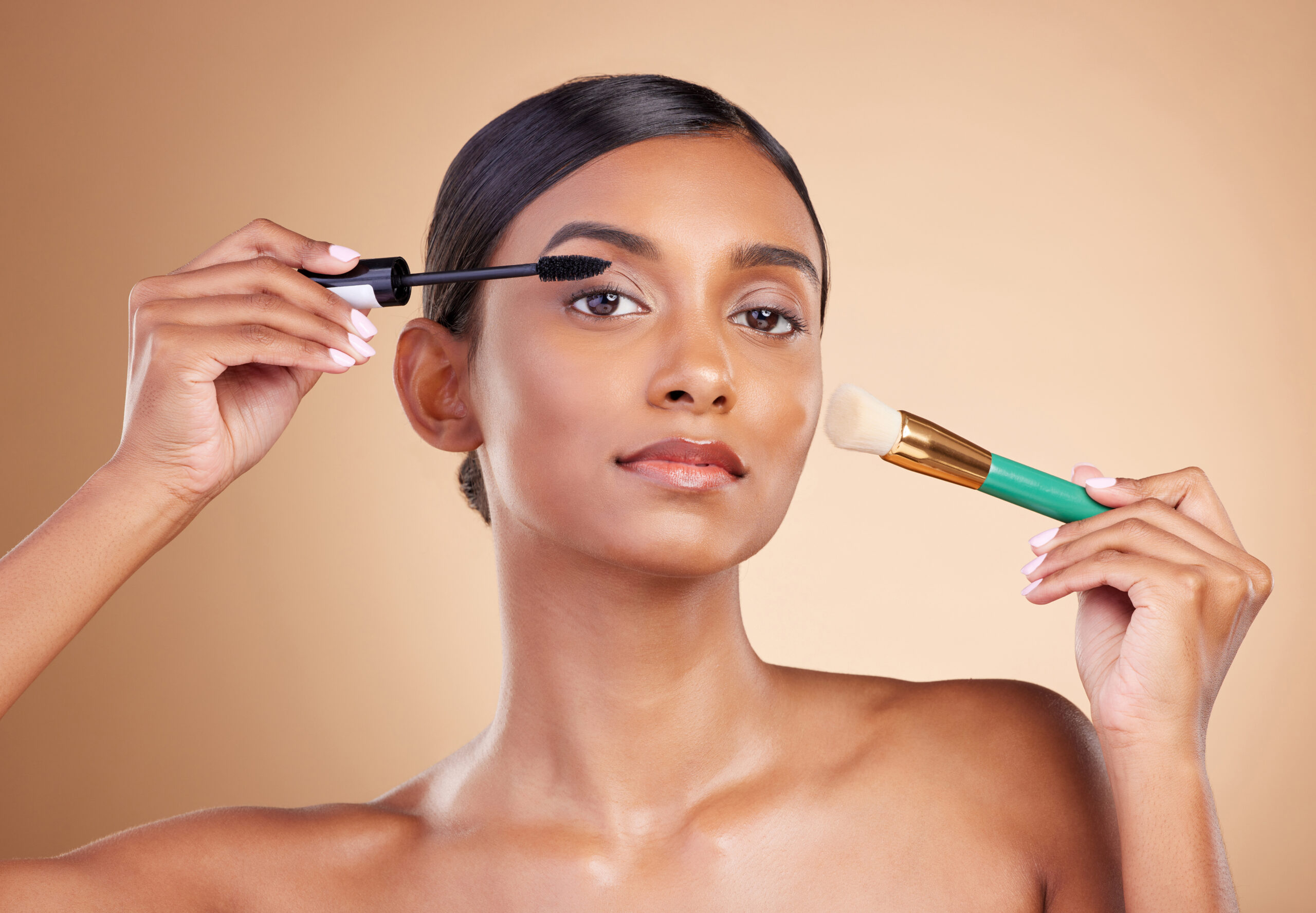 makeup brush portrait or woman with beauty mascar 2023 11 27 05 15 23 utc scaled